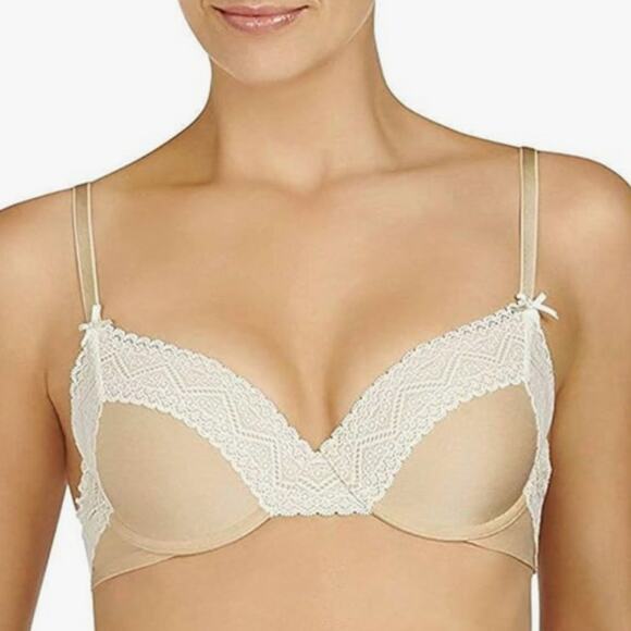 Heidi Klum Intimates Women's Lace Full Coverage Toasted Almond Marl/Pristine 32C - Picture 2 of 3